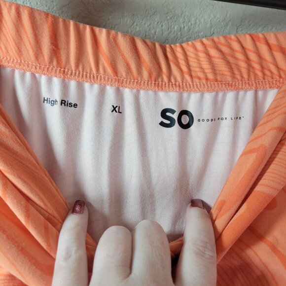 SO Juniors XL High Rise Maxi Skirt Orange Abstract Print Y2K Retro Summer Vibe - Picture 4 of 7